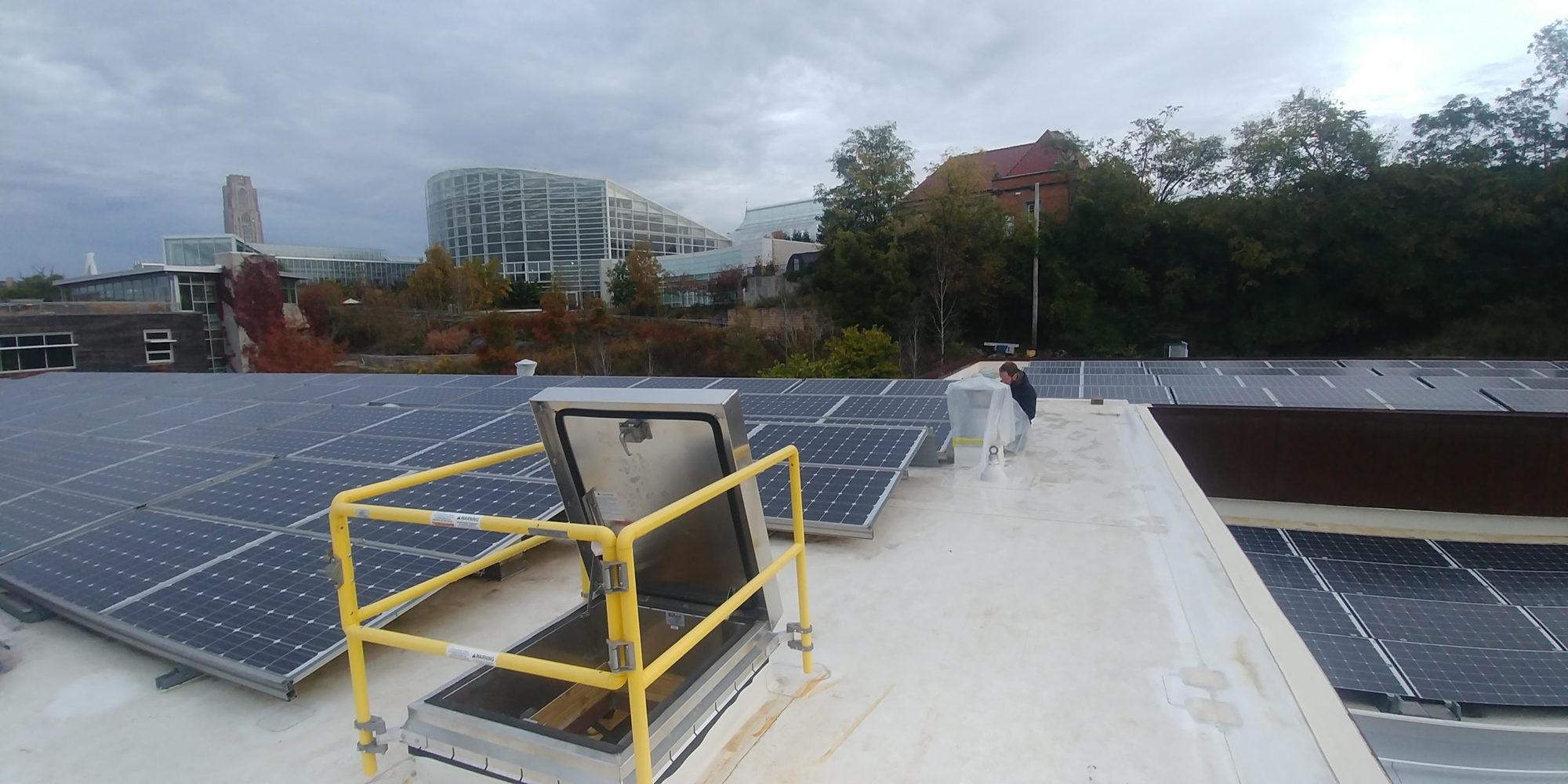Construction-phase envelope work on a high-performance building project