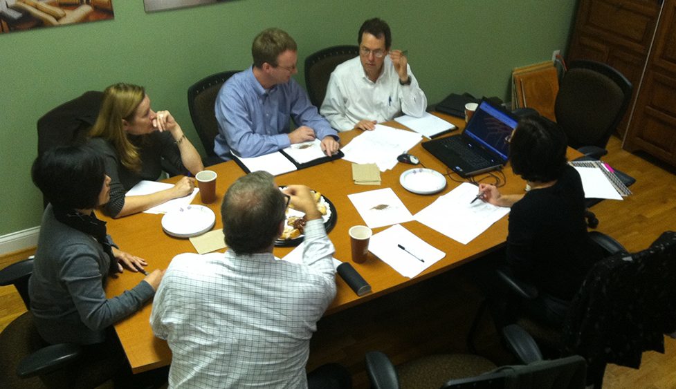 Project meeting around construction documents